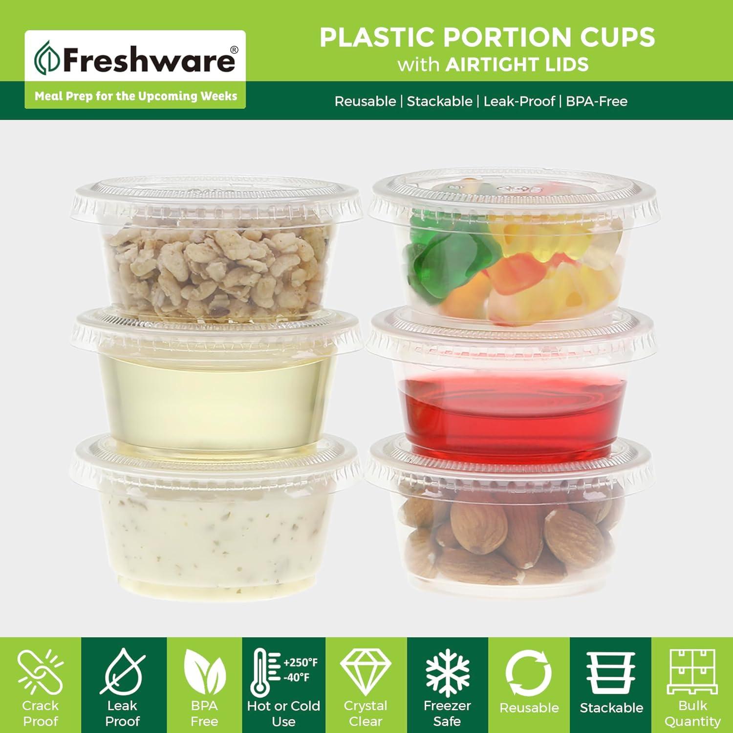 Tazas de Porción de Plástico Freshware 2 oz - 100 Juegos