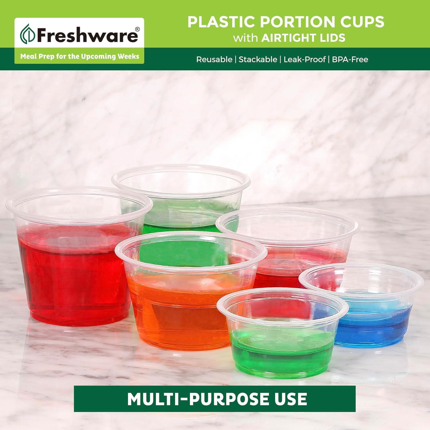 Tazas de Porción de Plástico Freshware 2 oz - 100 Juegos