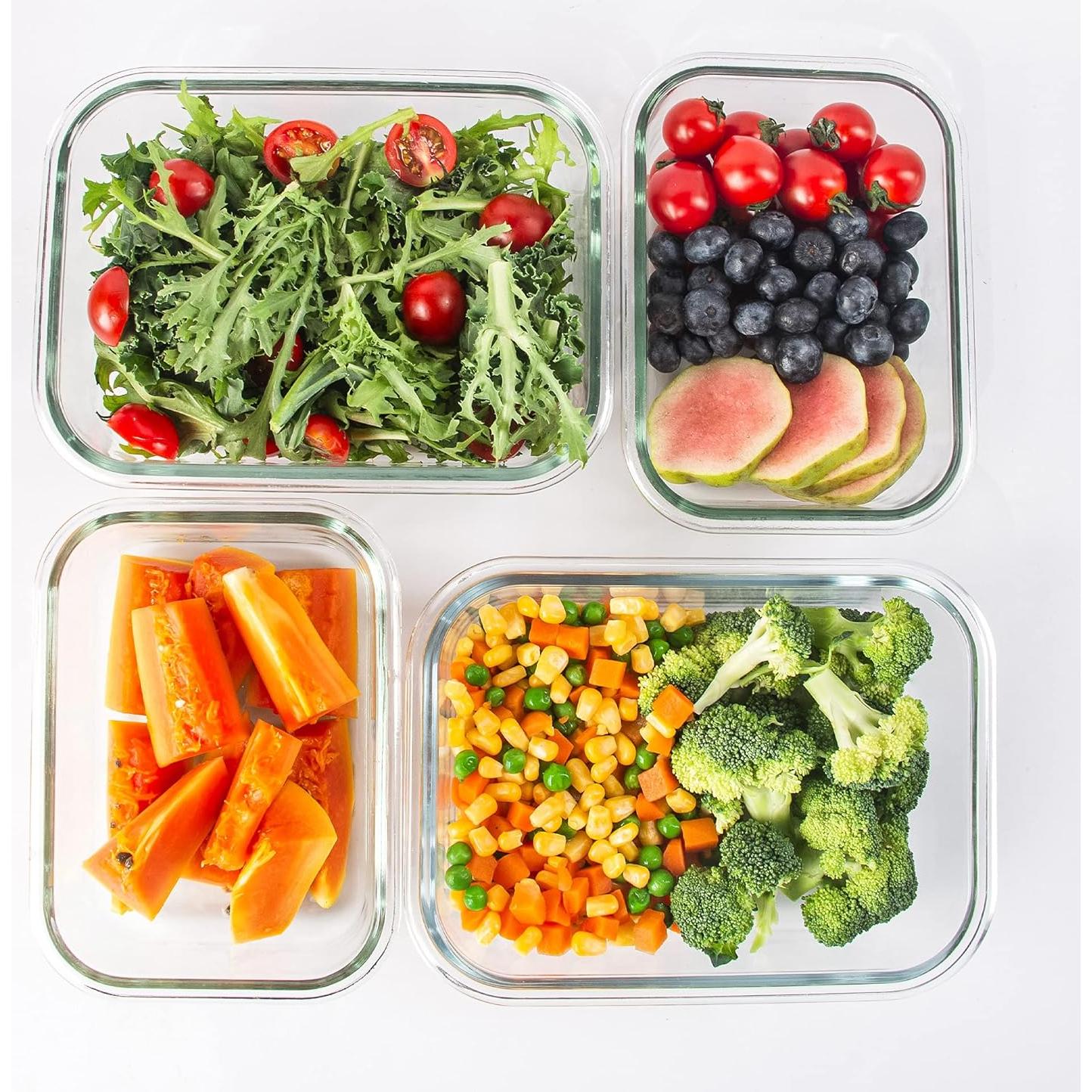 Paquete de 10 Contenedores de Almacenamiento de Vidrio YARYOUNG