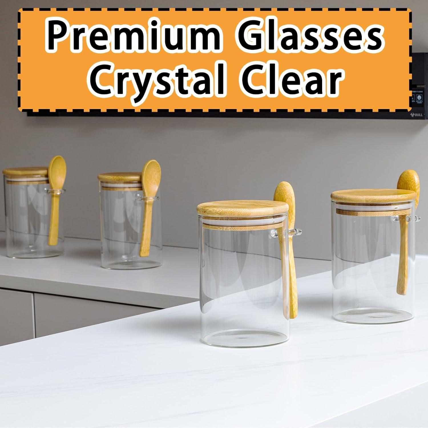 Contenedores de Avena Nocturna MHDCLY 4 Pack 473ml Vidrio