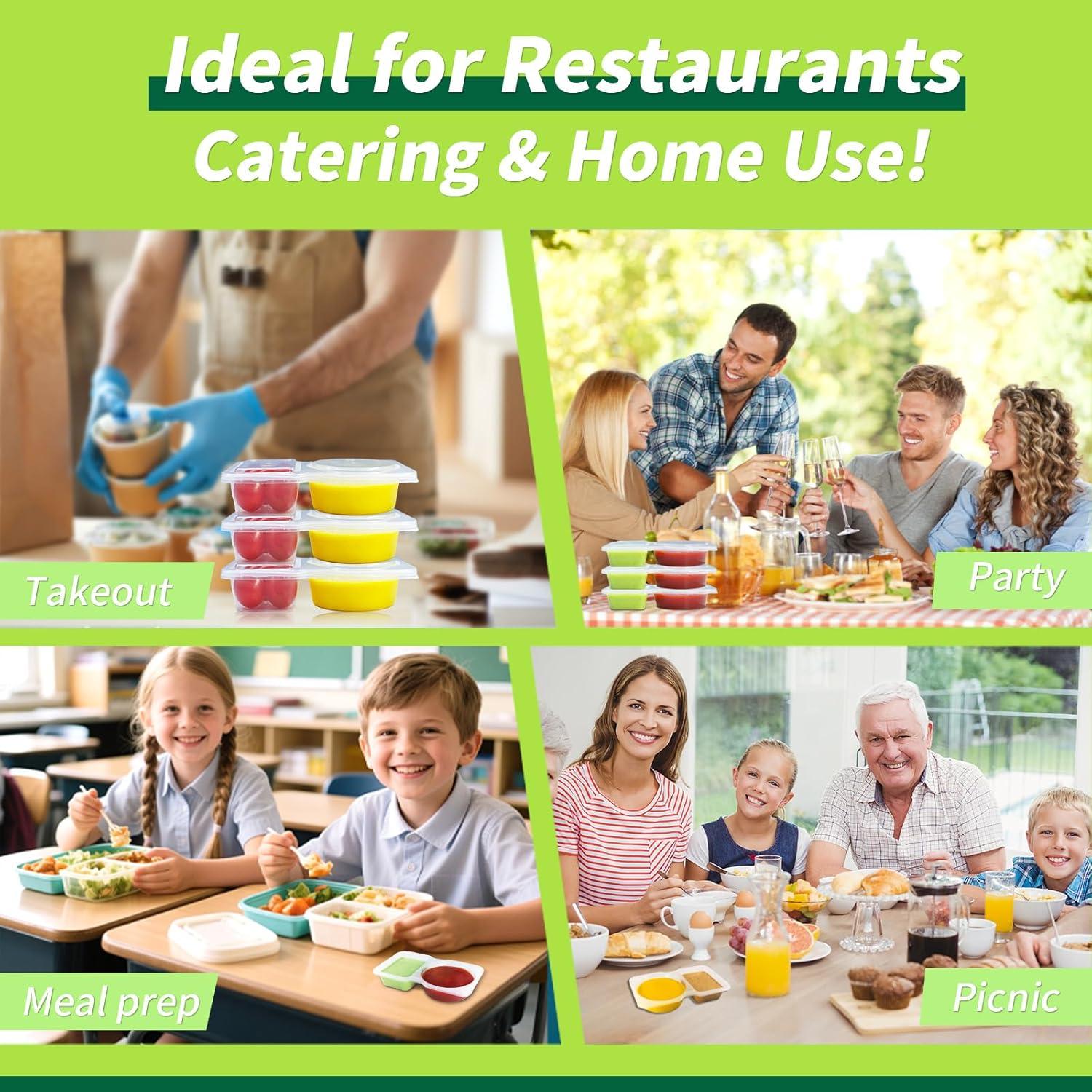 30 Contenedores Reutilizables Mstar para Snacks y Salsas