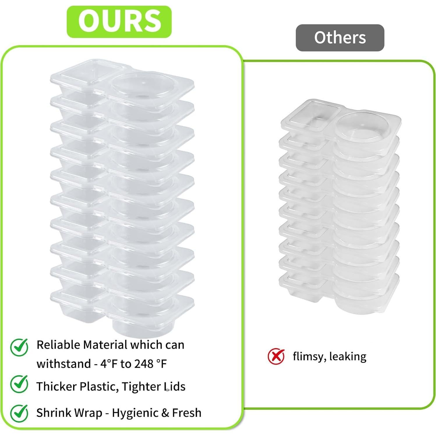 30 Contenedores Reutilizables Mstar para Snacks y Salsas