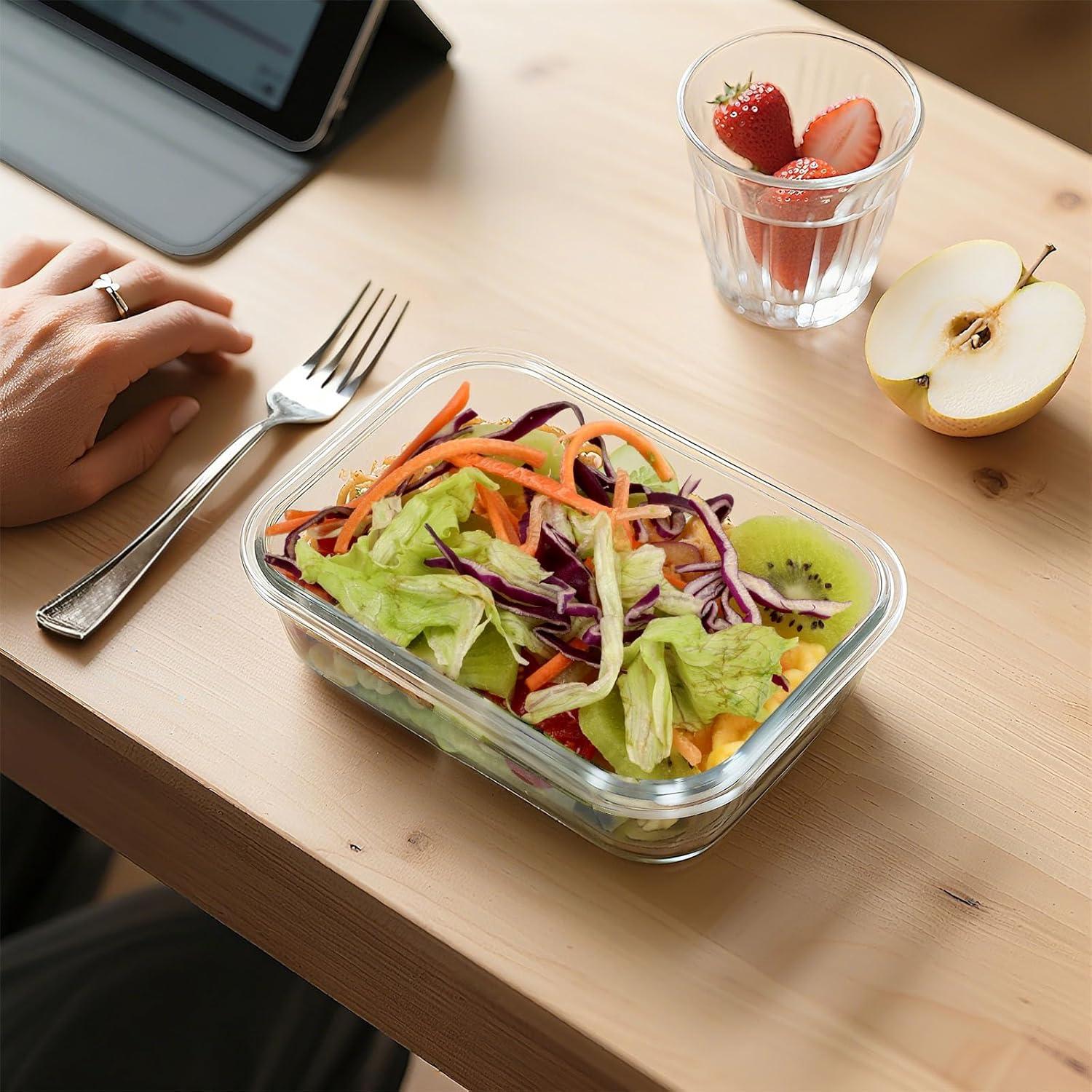 BAYZZ 10 Envases de Vidrio 650 ml con Tapas Herméticas Blancos