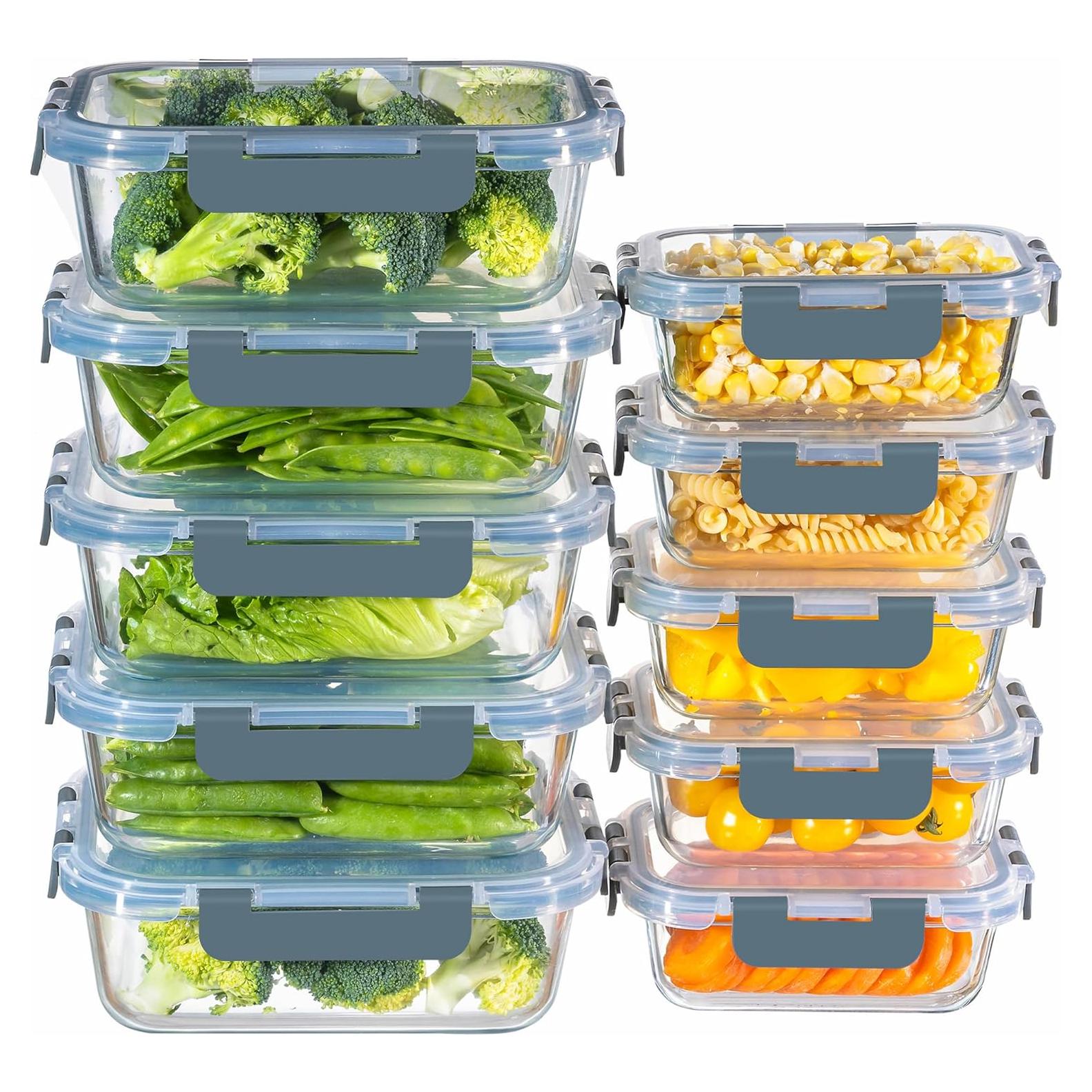 Contenedores de Almacenamiento de Vidrio MFY 10-Pack 1.02L y 0.38L