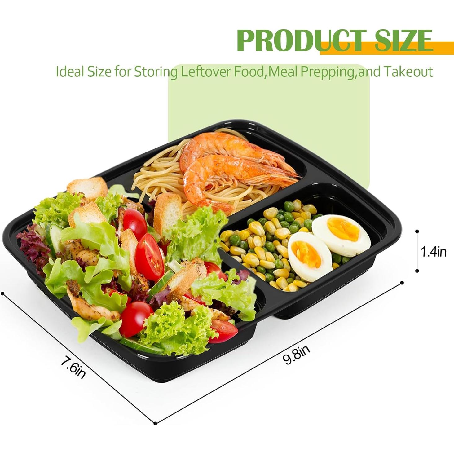 Paquete de 50 Contenedores KANEODOT 1.1 L 3 Compartimentos