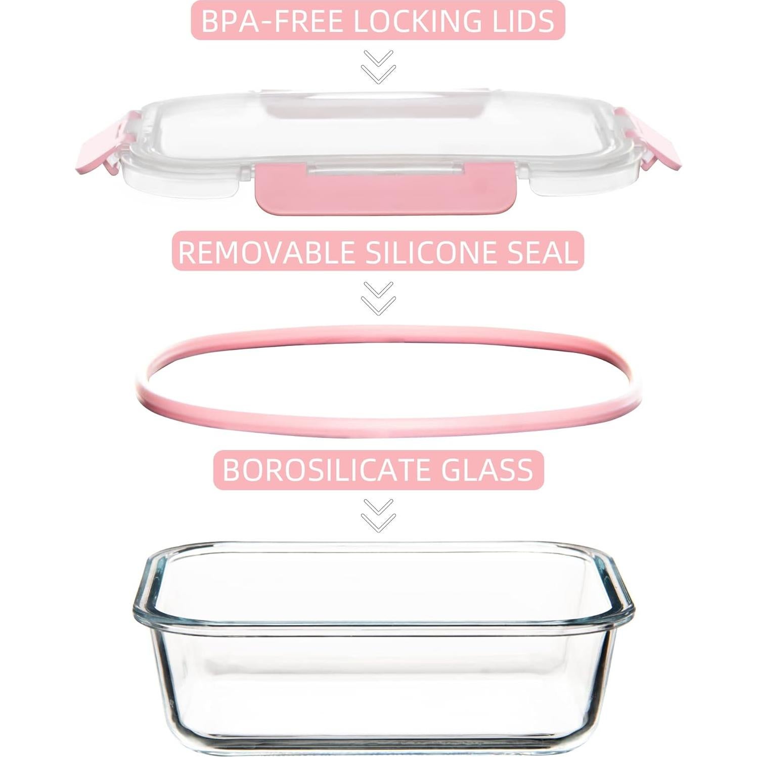 Paquete de 12 Contenedores de Almacenamiento de Vidrio FAWLES