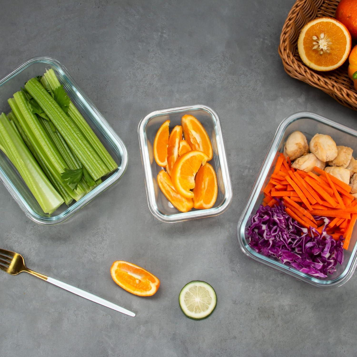 Paquete de 12 Contenedores de Almacenamiento de Vidrio FAWLES