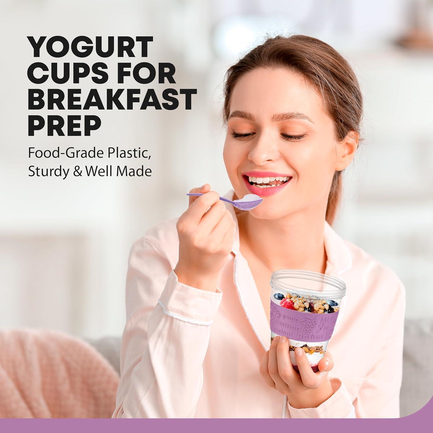 Tazas de Yogur Parfait Tribello 4 Pack 20oz Reutilizables