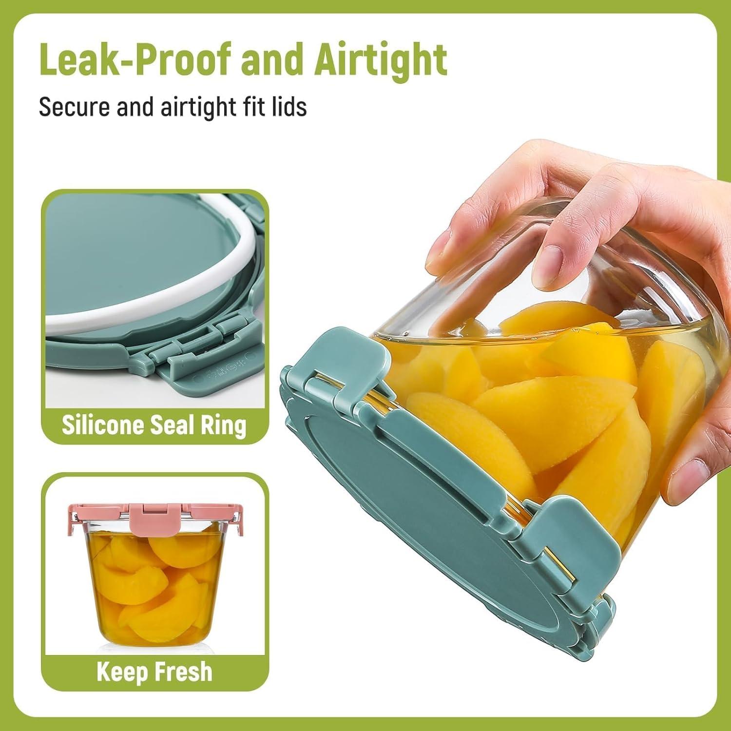 Set de 6 Contenedores de Vidrio 3 Tazas Snuvid - Herméticos y Apto Microondas