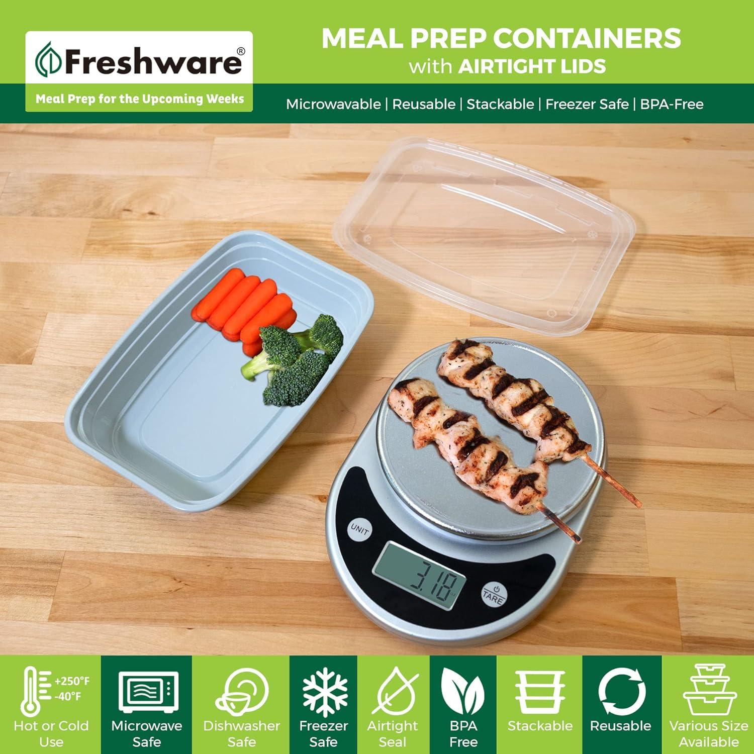 Contenedores de Preparación de Comidas Freshware 25 Pzas 828 ml