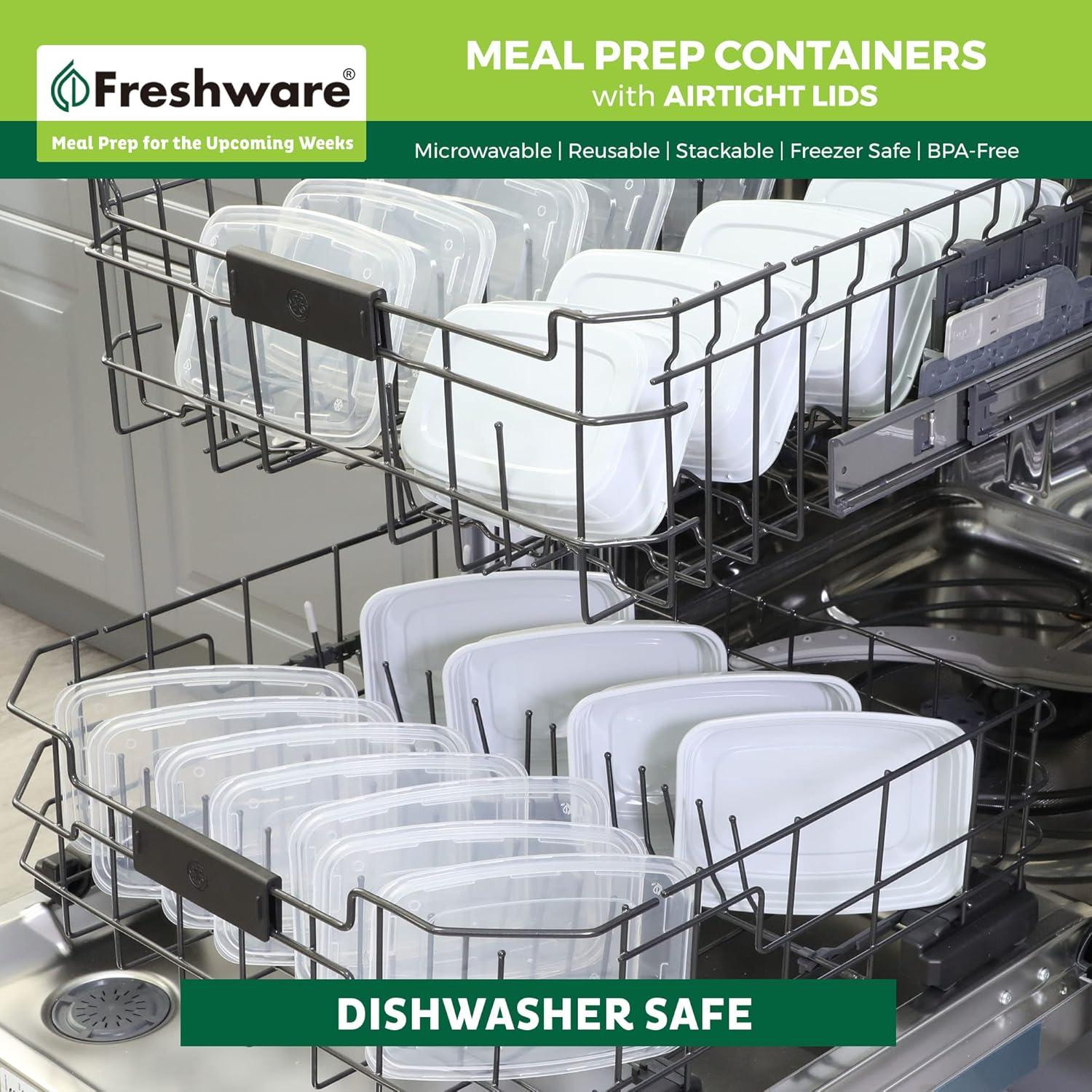 Contenedores de Preparación de Comidas Freshware 25 Pzas 828 ml