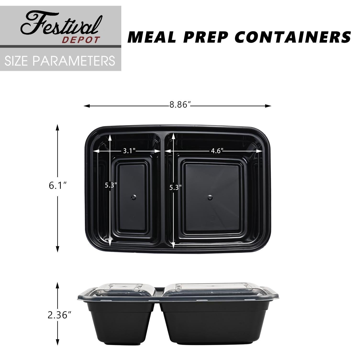 Contenedores de Alimentos 16 Piezas 32oz Festival Deportivo