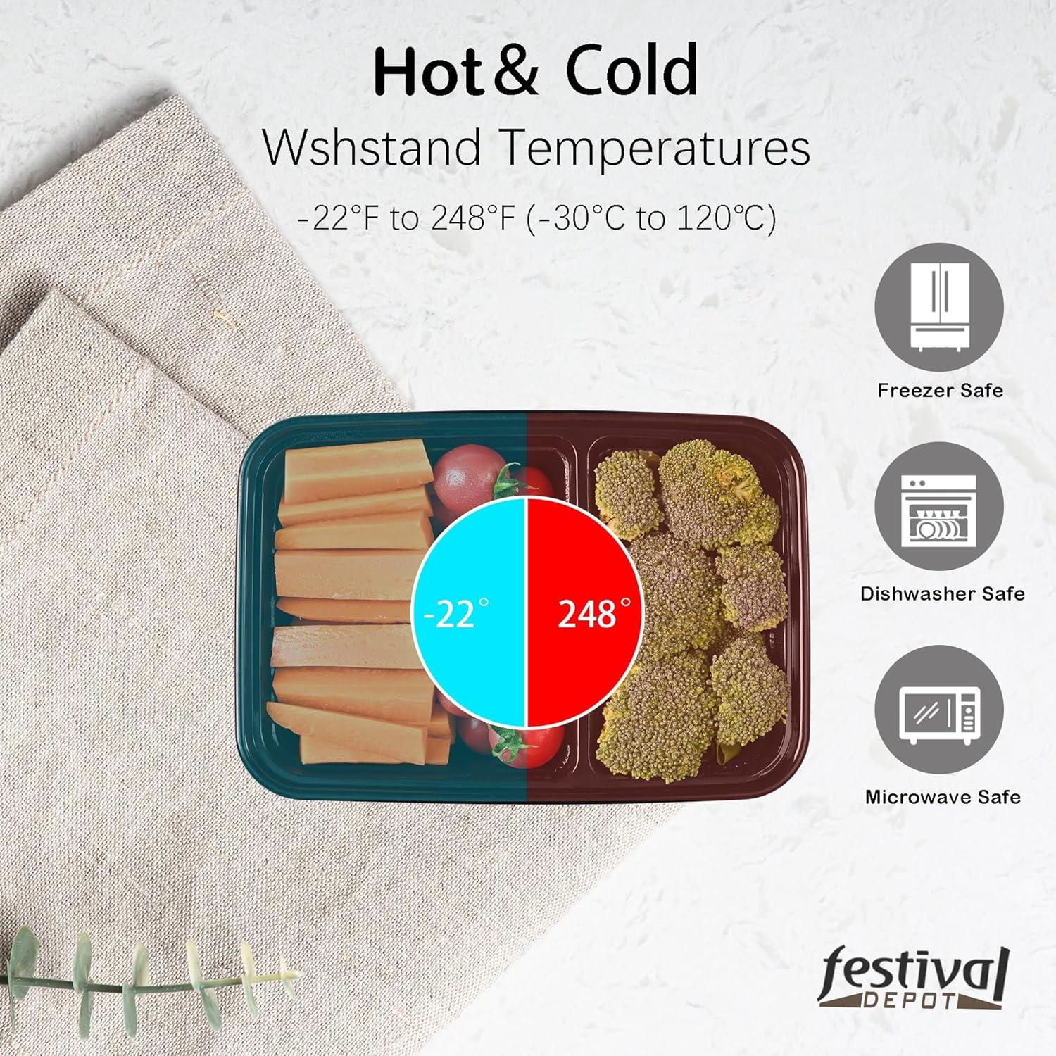 Contenedores de Alimentos 16 Piezas 32oz Festival Deportivo