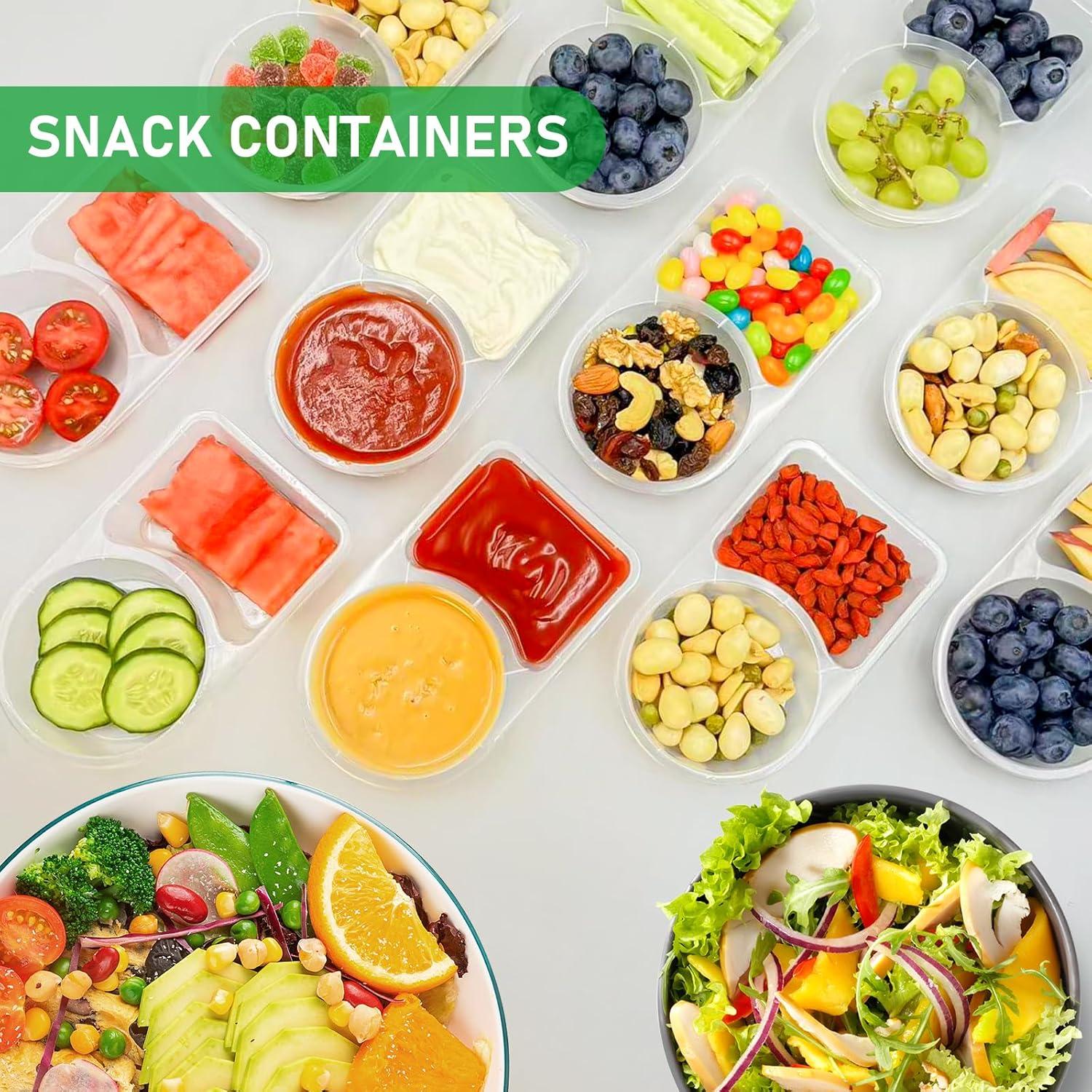 50 Recipientes Reutilizables Lanasz para Bocadillos y Salsas