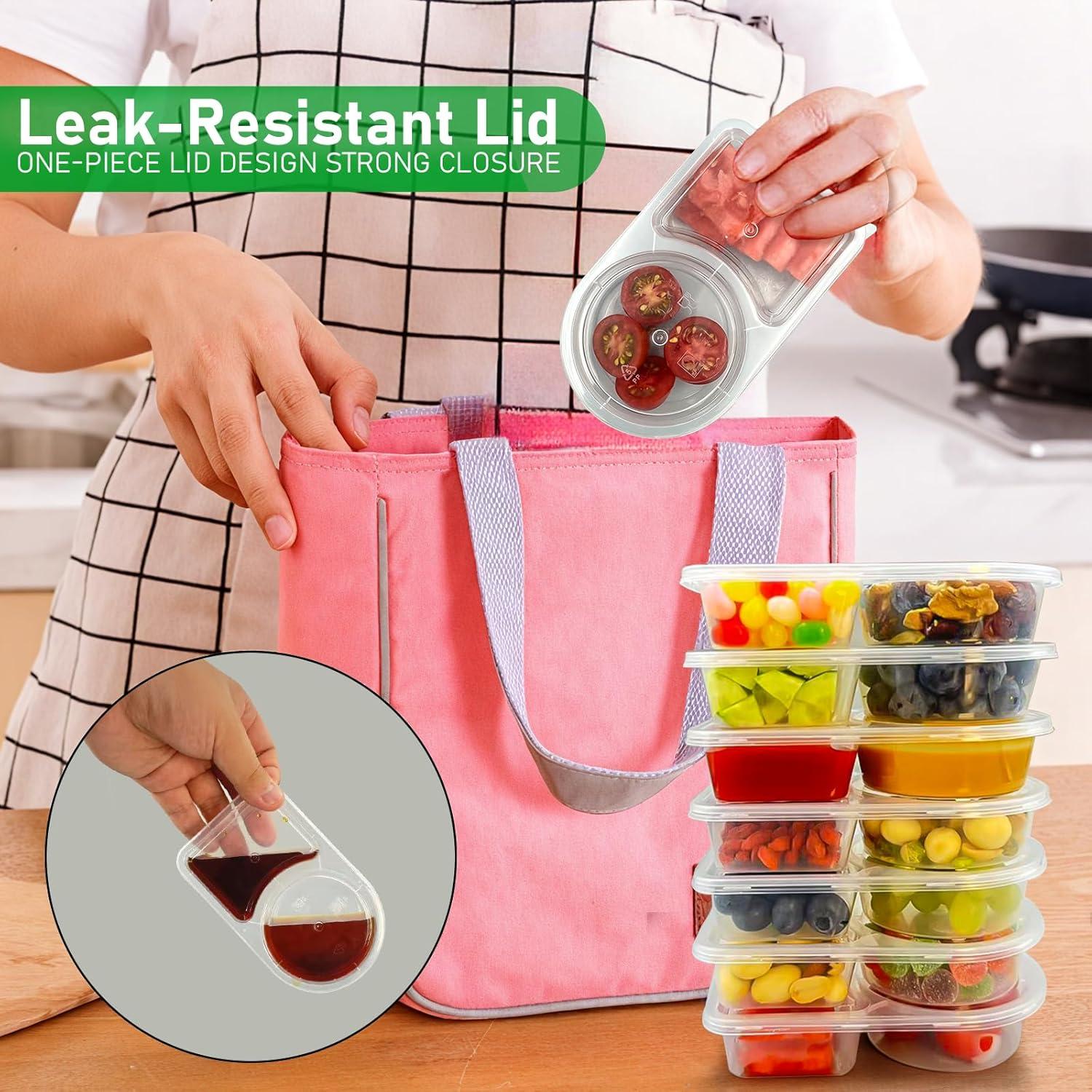 50 Recipientes Reutilizables Lanasz para Bocadillos y Salsas