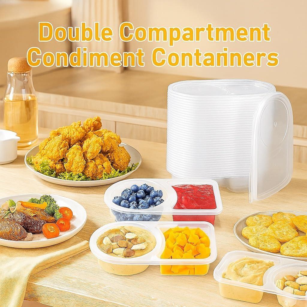 50 Recipientes Reutilizables Lanasz para Bocadillos y Salsas