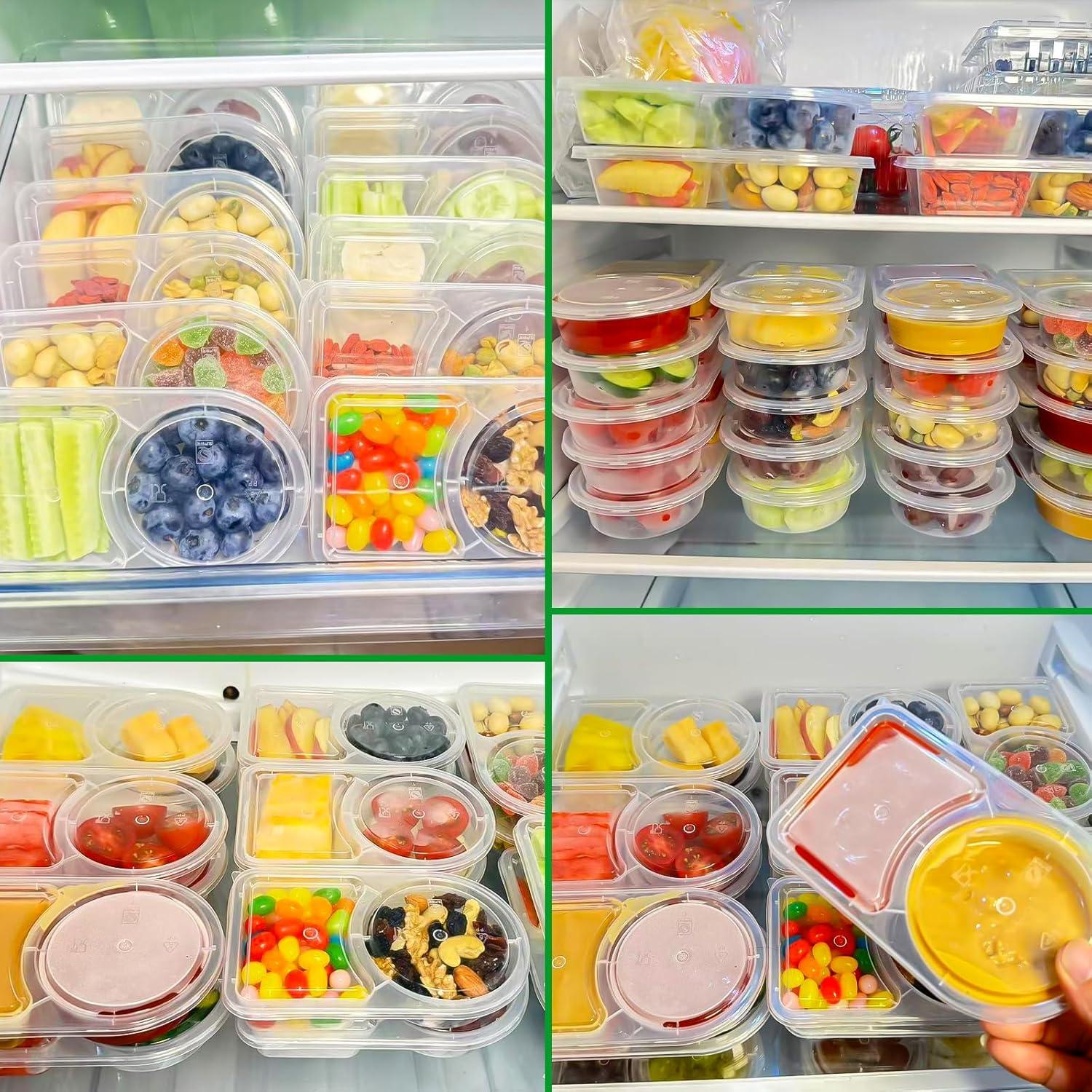 50 Recipientes Reutilizables Lanasz para Bocadillos y Salsas