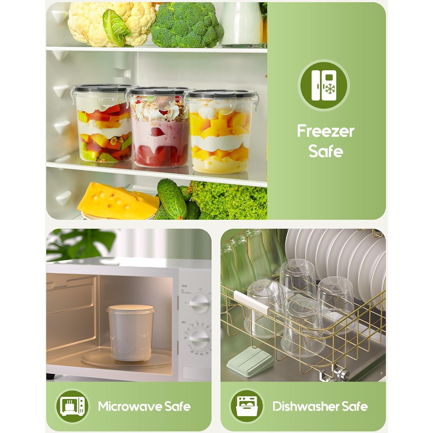 Contenedores de Avena Nocturna Canfanni, 4 Tarros 370ml, BPA Free