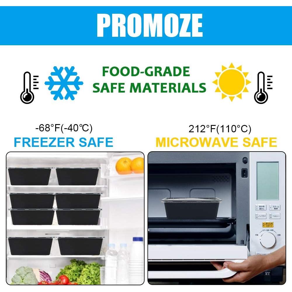 Contenedores de Comida Reutilizables Oranlife 750ml - 50 Unidades