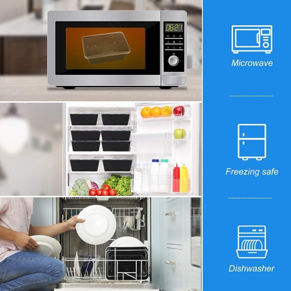 Contenedores de Comida Reutilizables Oranlife 750ml - 50 Unidades