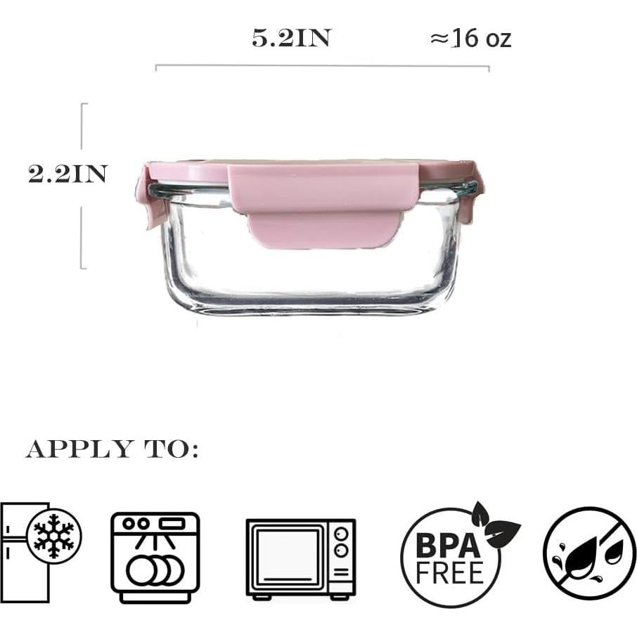 Contenedor de Alimentos de Vidrio Cuadrado 2 Tazas R.repad yay