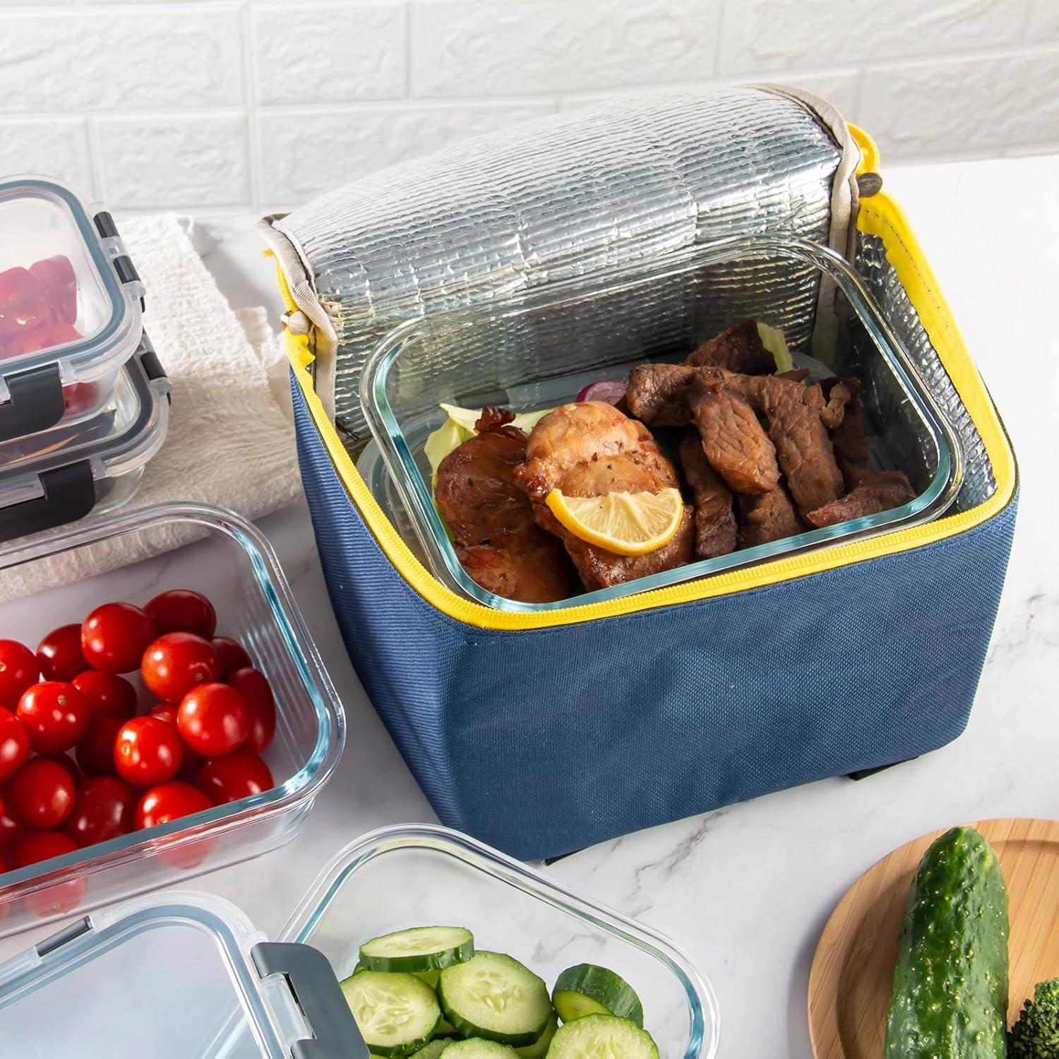 Contenedores de Vidrio UMEIED - 10 Piezas Rectangulares 1007ml y 355ml