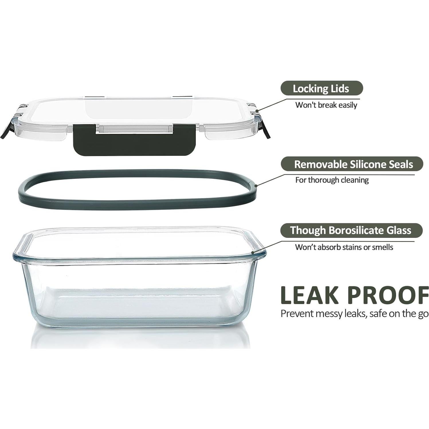 Juego de 24 Contenedores de Almacenamiento de Vidrio M MCIRCO