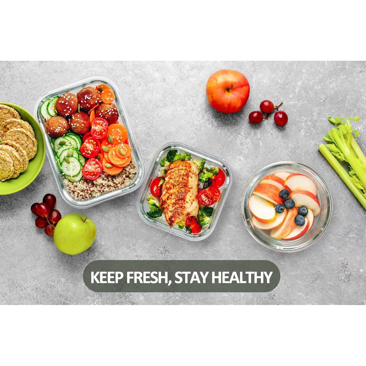 Juego de 24 Contenedores de Almacenamiento de Vidrio M MCIRCO