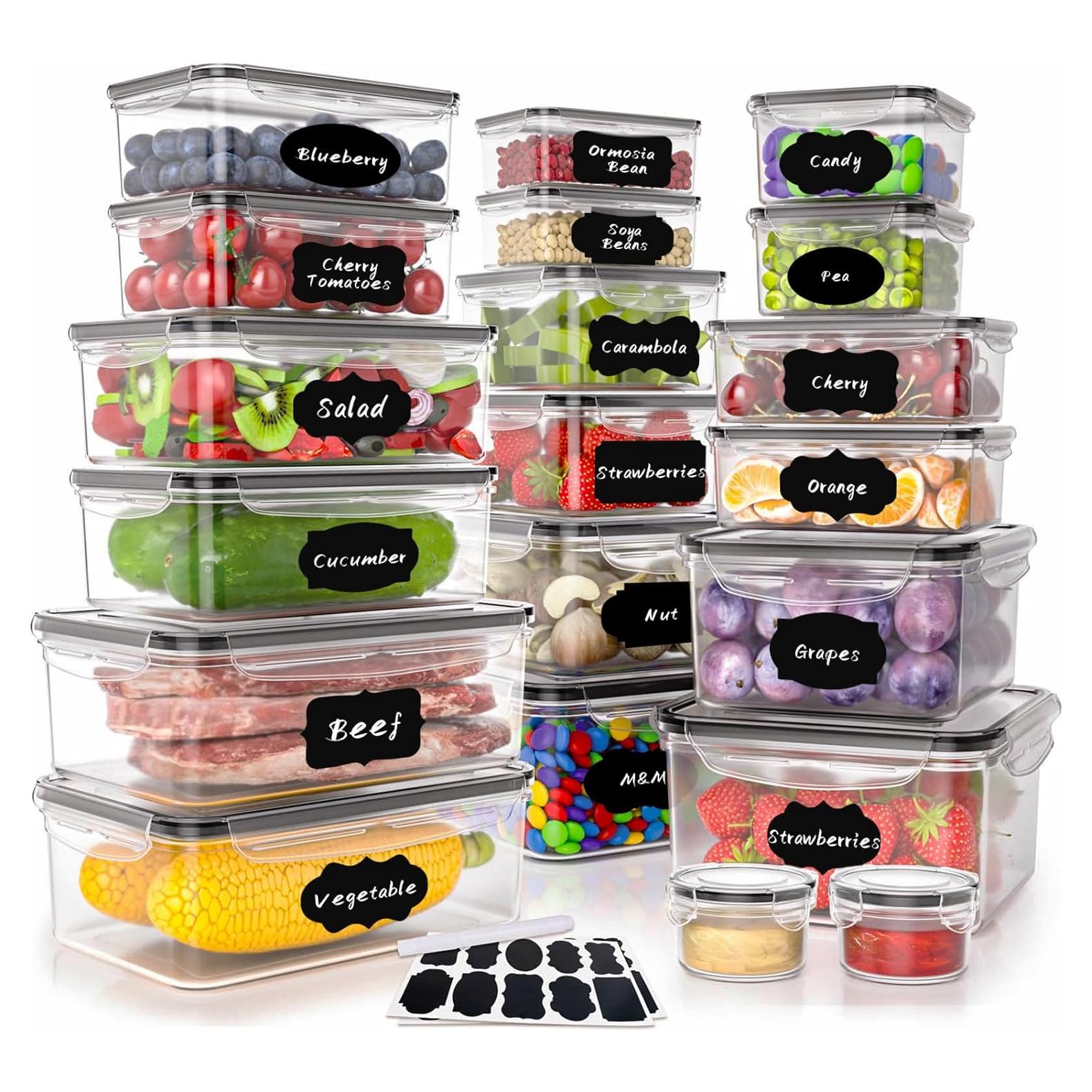 40 Contenedores de Almacenamiento GEIKR Herméticos Sin BPA