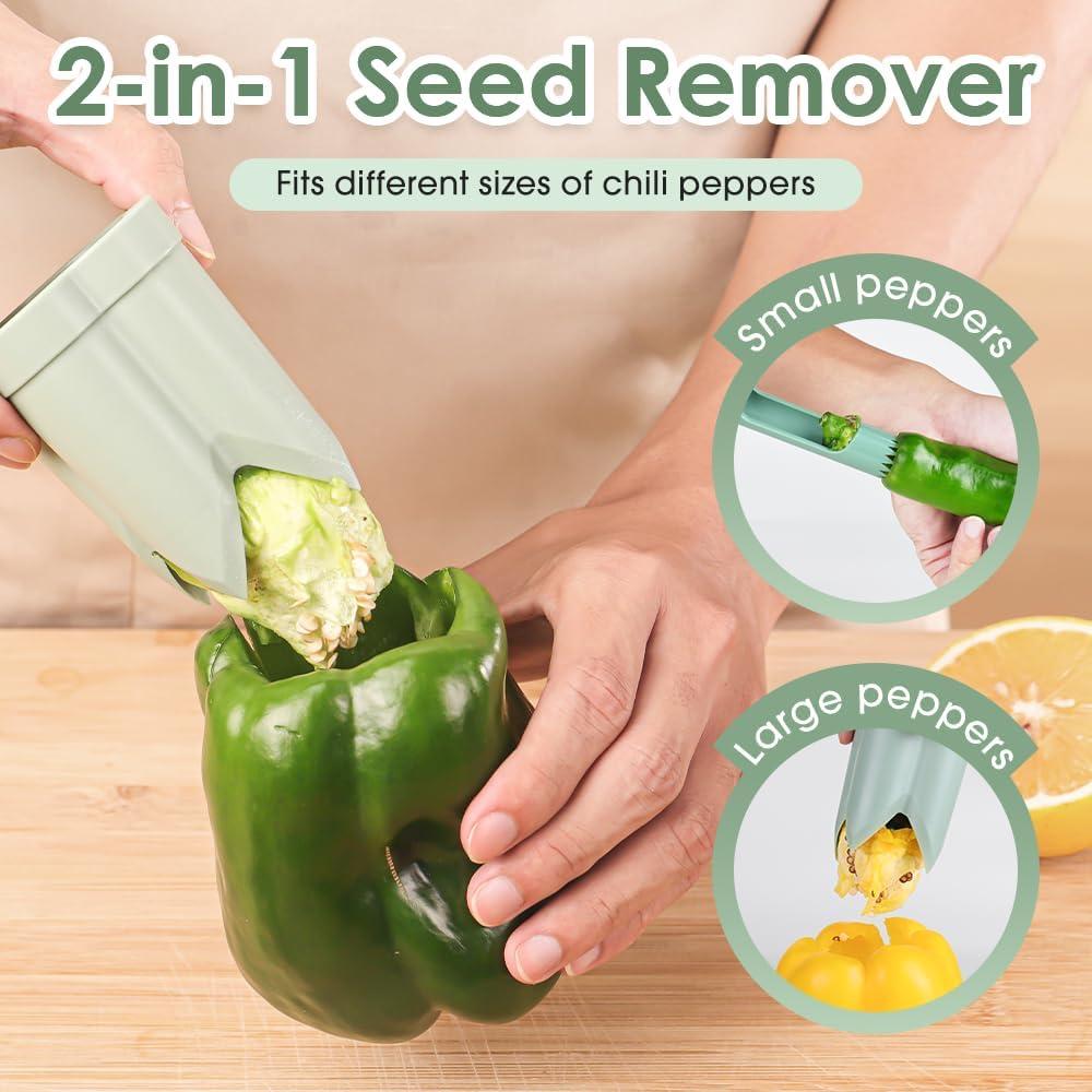 Removedor de Semillas de Pimiento 2-en-1 BusyLive Blanco