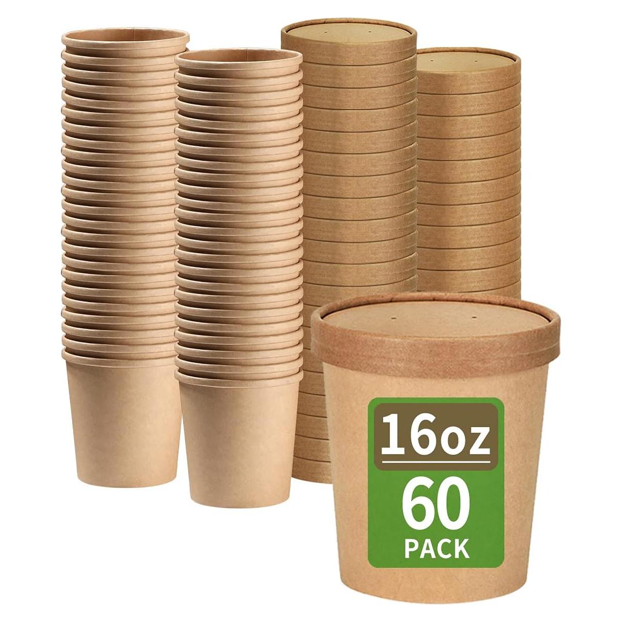 Contenedores de Papel para Alimentos Bloomoon 16 oz - 60 Piezas