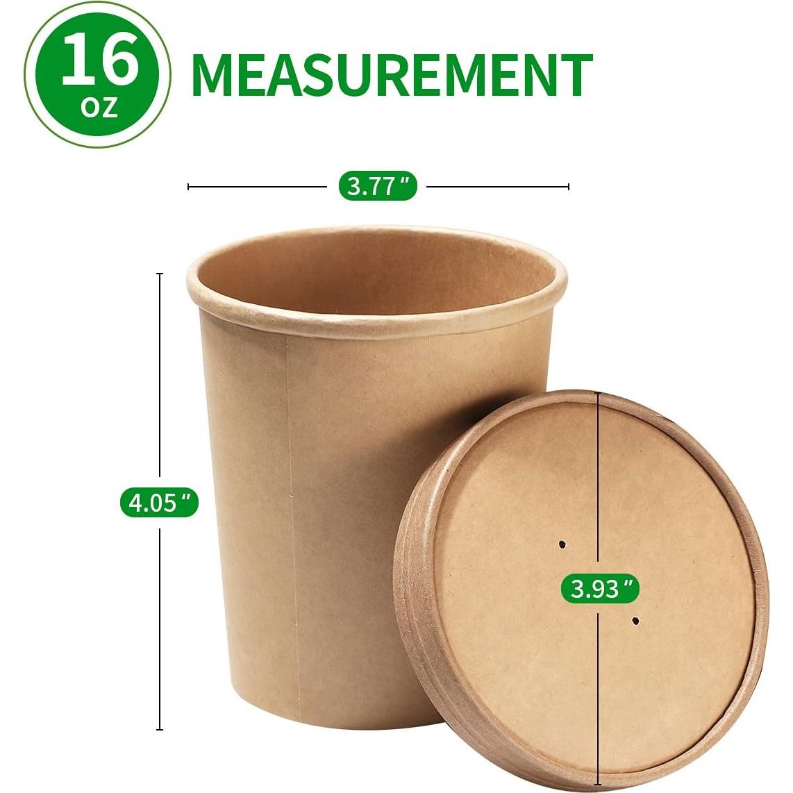 Contenedores de Papel para Alimentos Bloomoon 16 oz - 60 Piezas