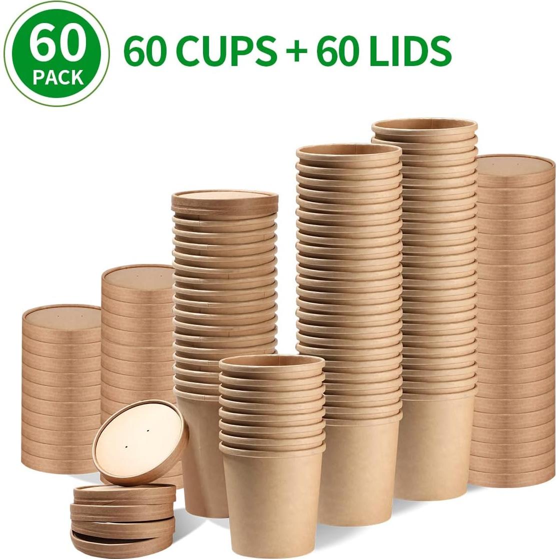 Contenedores de Papel para Alimentos Bloomoon 16 oz - 60 Piezas