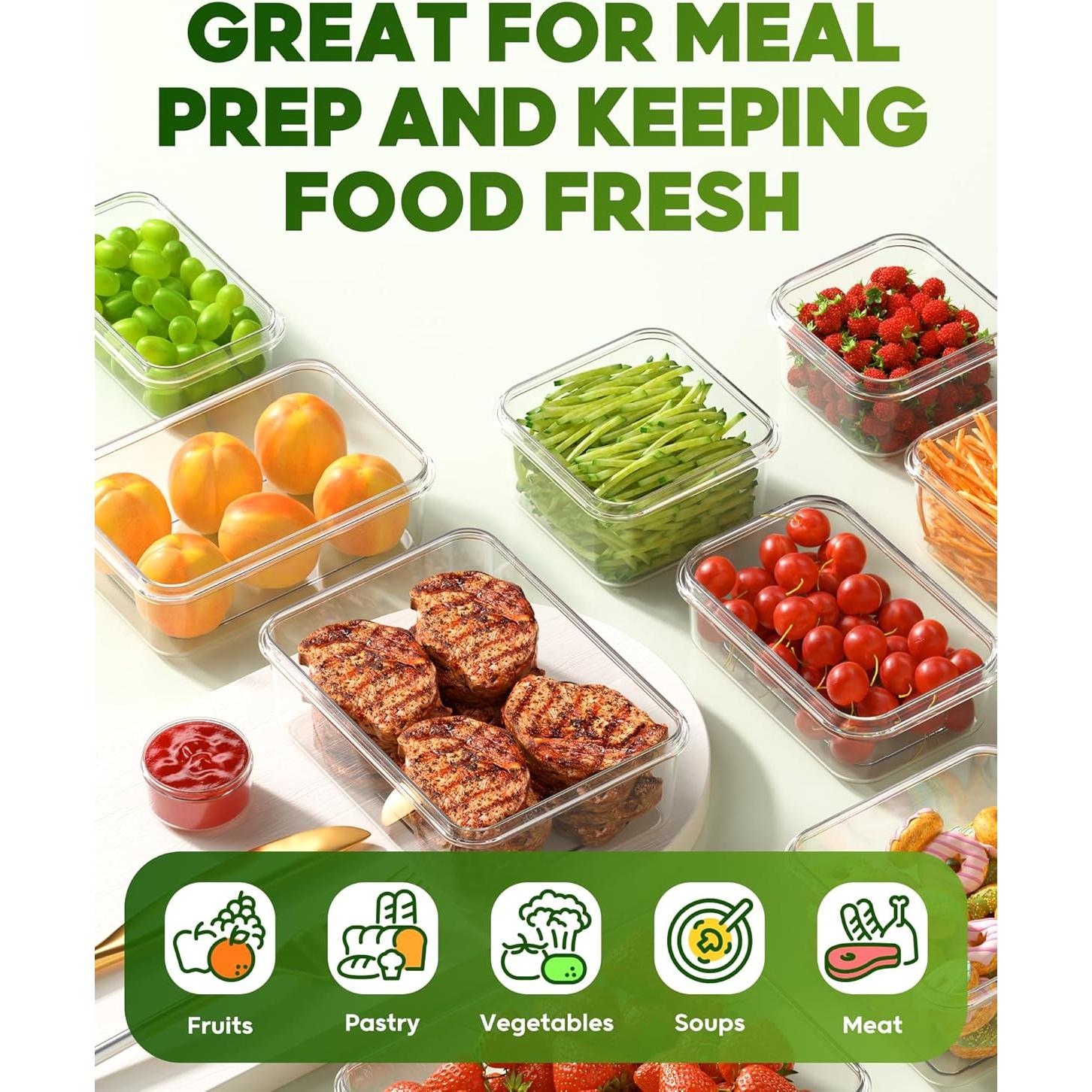 Juego de 60 Contenedores de Almacenamiento KEMETHY Sin BPA