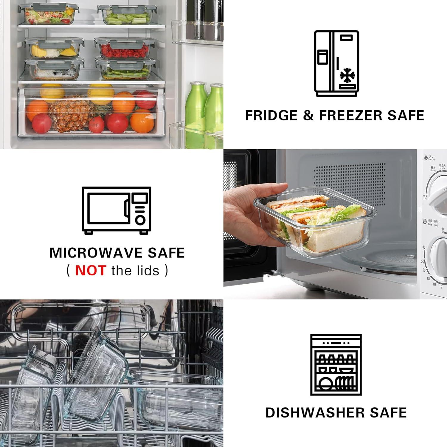 Paquete de 10 Contenedores de Vidrio 22 Oz Cuiselect - Apto Microondas