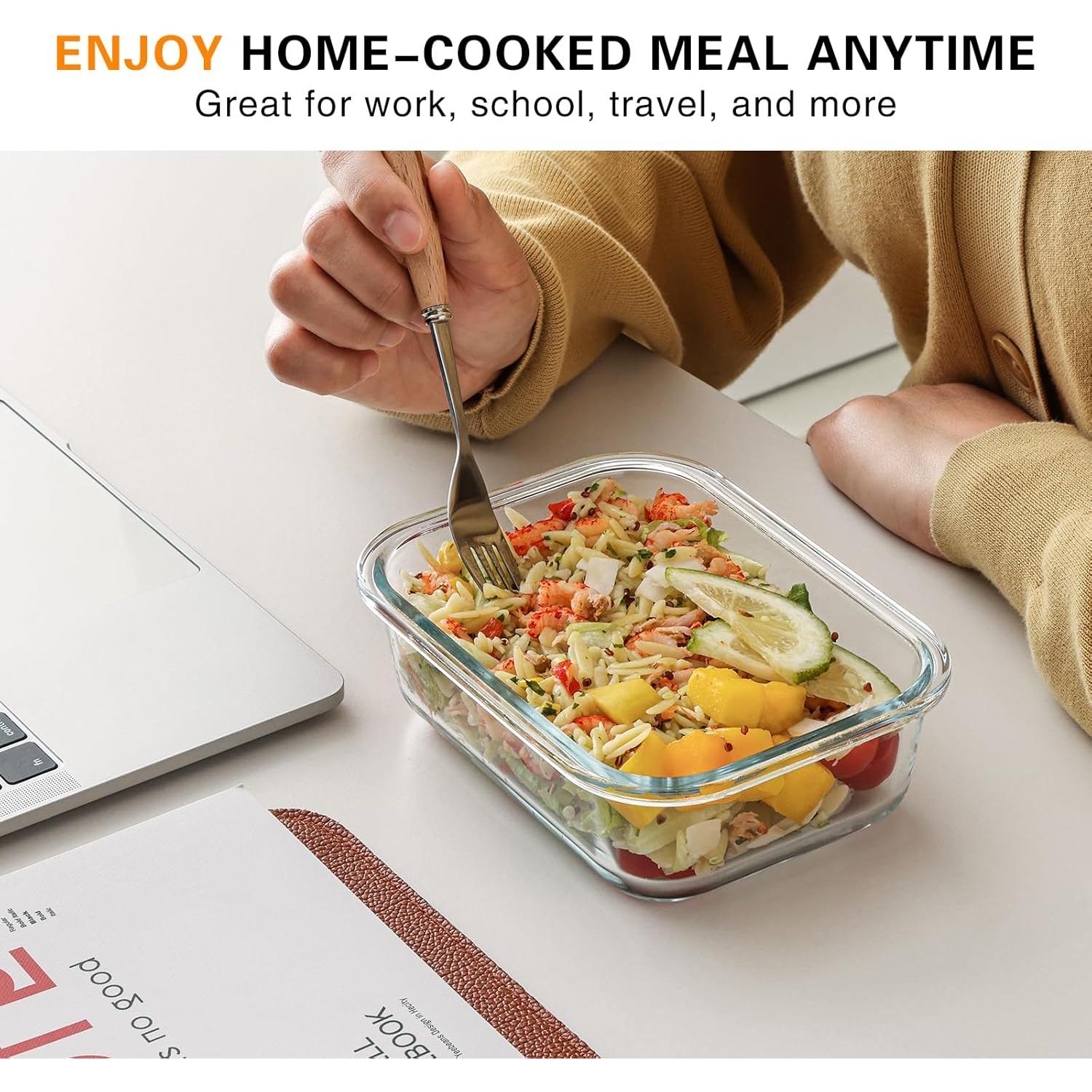 Paquete de 10 Contenedores de Vidrio 22 Oz Cuiselect - Apto Microondas