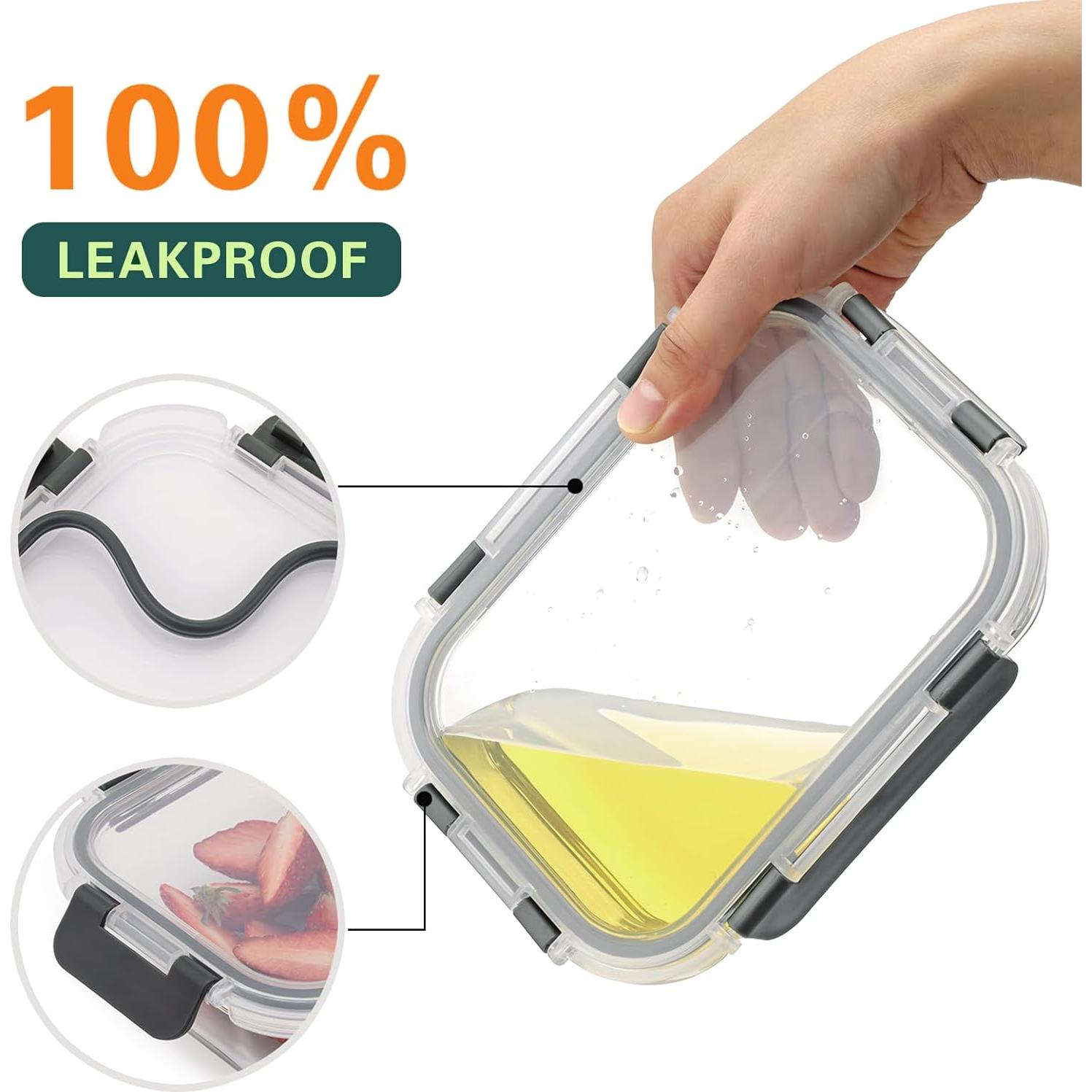 Paquete de 10 Contenedores de Vidrio 22 Oz Cuiselect - Apto Microondas