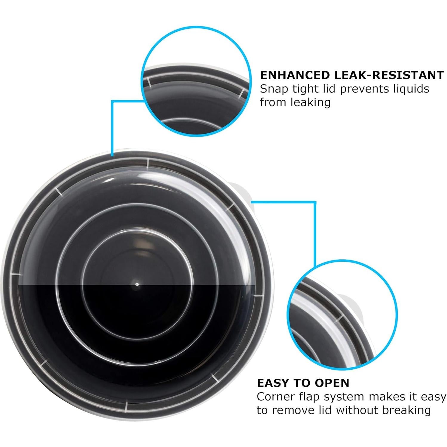 Contenedores de Preparación de Comidas Freshware 1240 ml - Paquete de 10