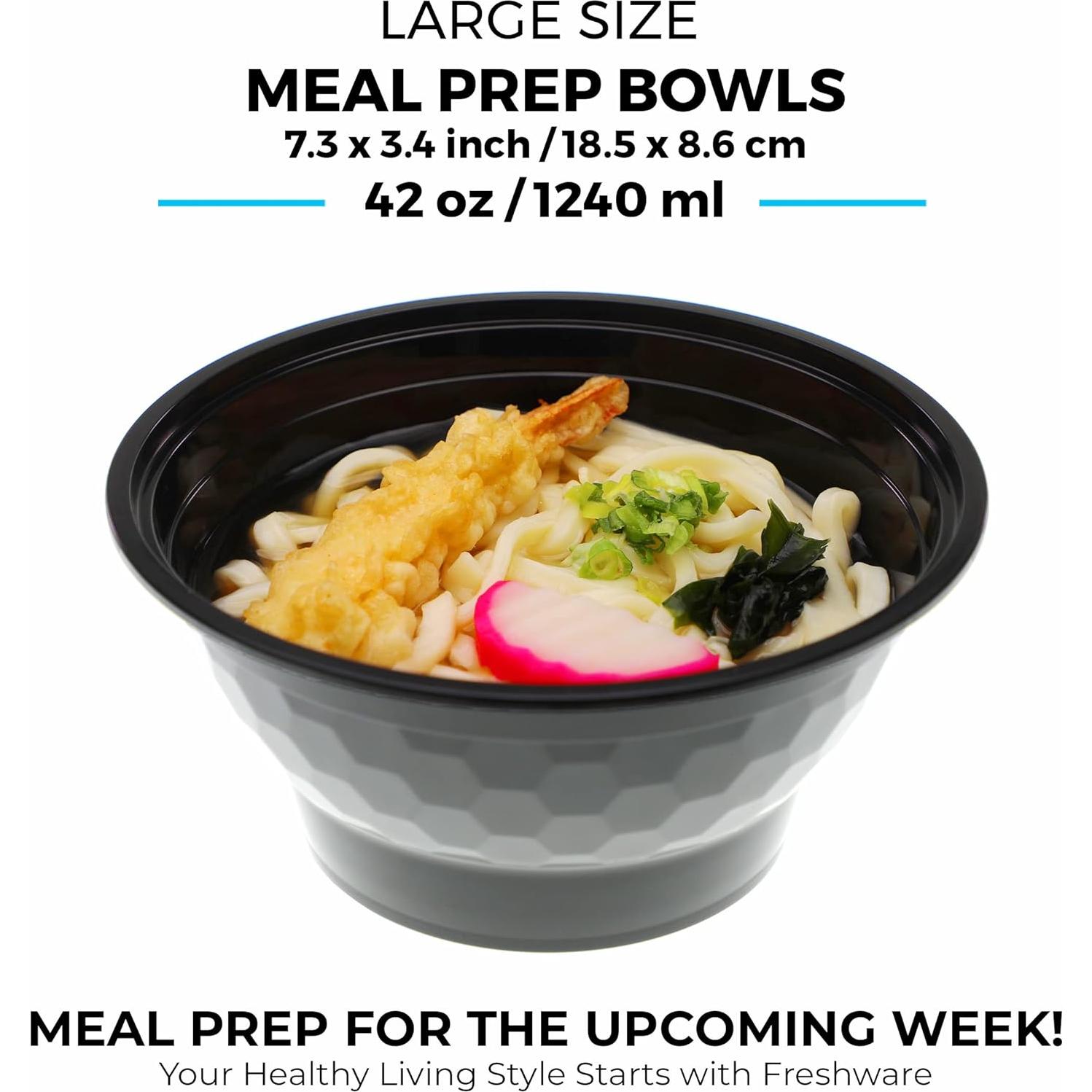 Contenedores de Preparación de Comidas Freshware 1240 ml - Paquete de 10