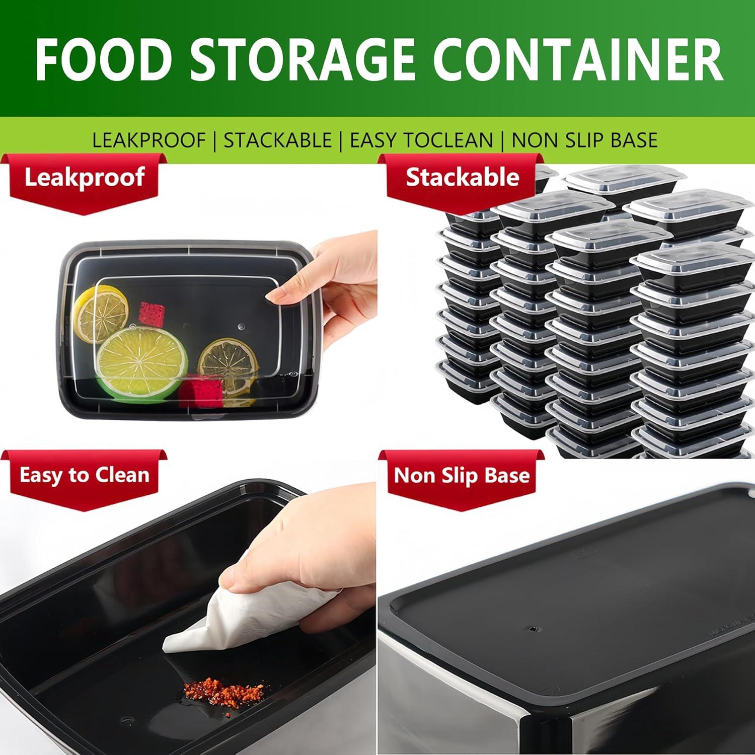 Contenedores de Comida Nutribox 20 oz 48 Piezas Reutilizables