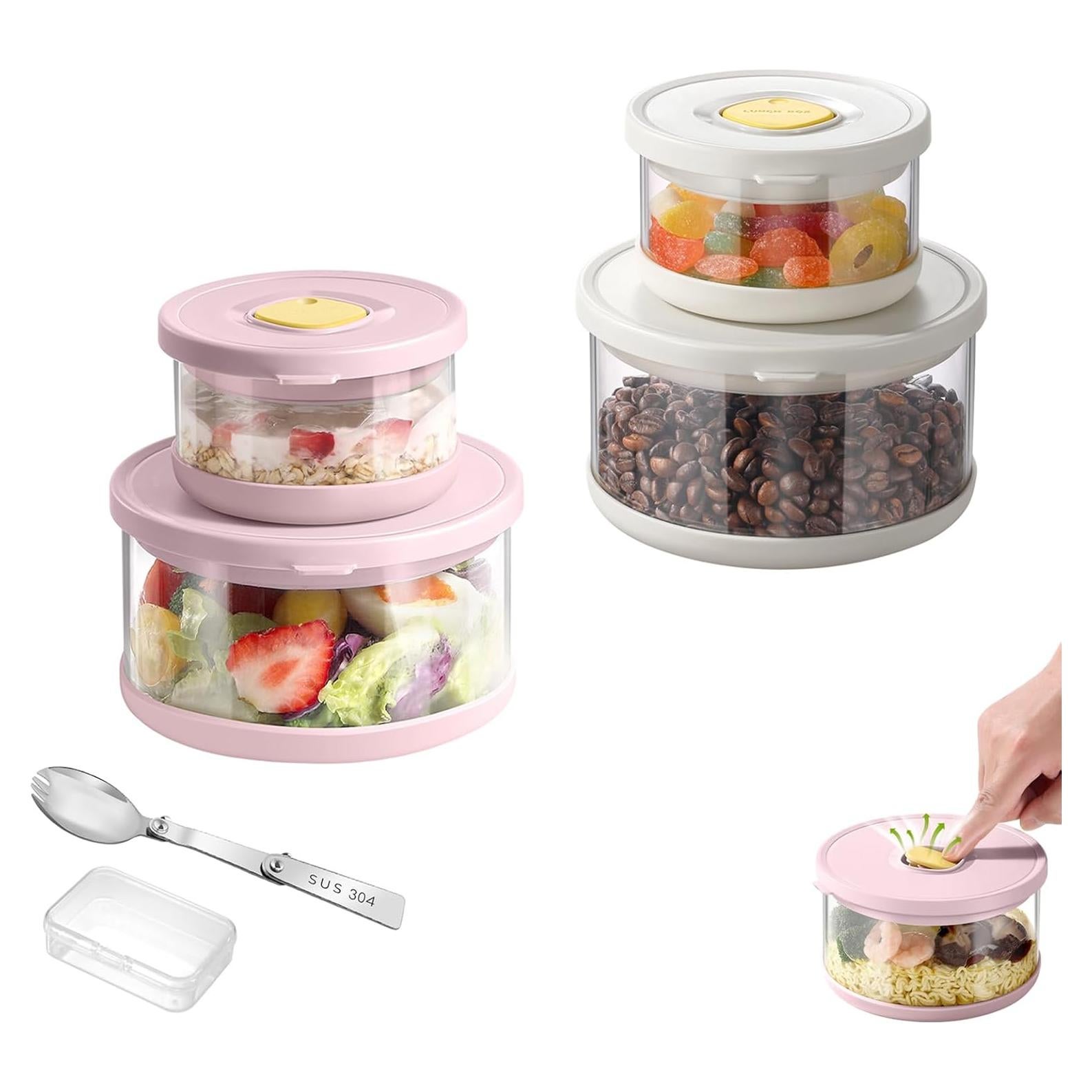 Contenedores de Almacenamiento de Comida de Vidrio SAYAPE 4 Pzas