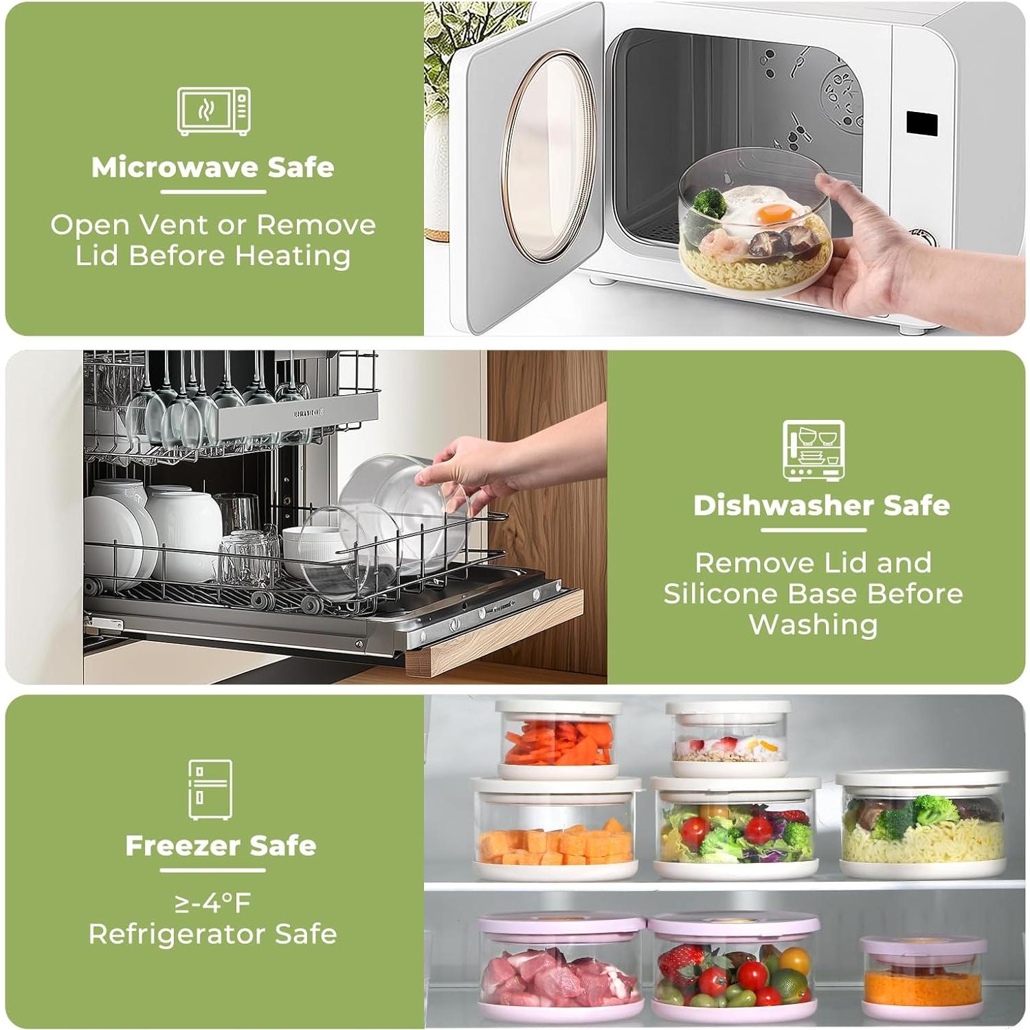 Contenedores de Almacenamiento de Comida de Vidrio SAYAPE 4 Pzas