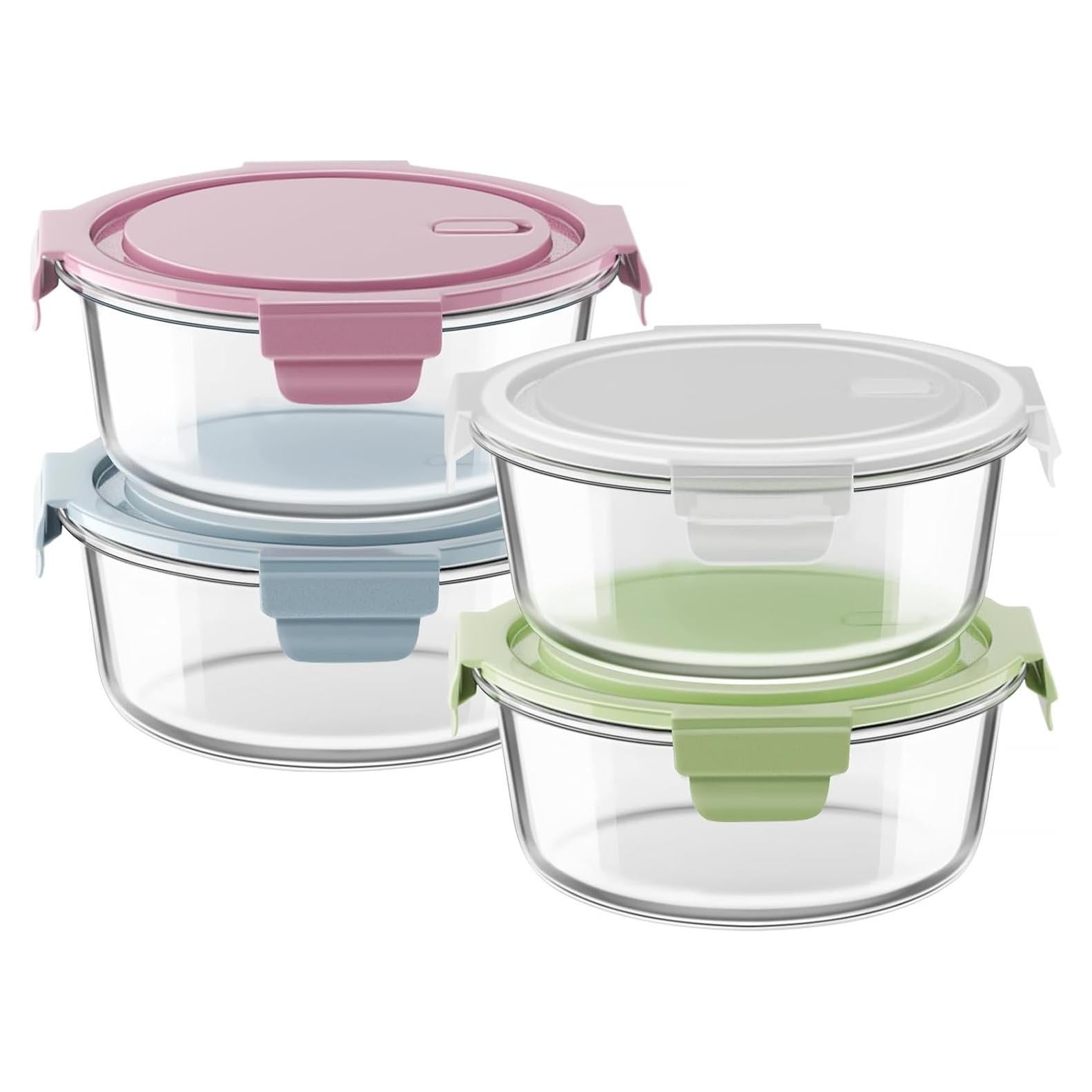 Juego de 4 Contenedores de Vidrio Freshmage 3.75 Tazas