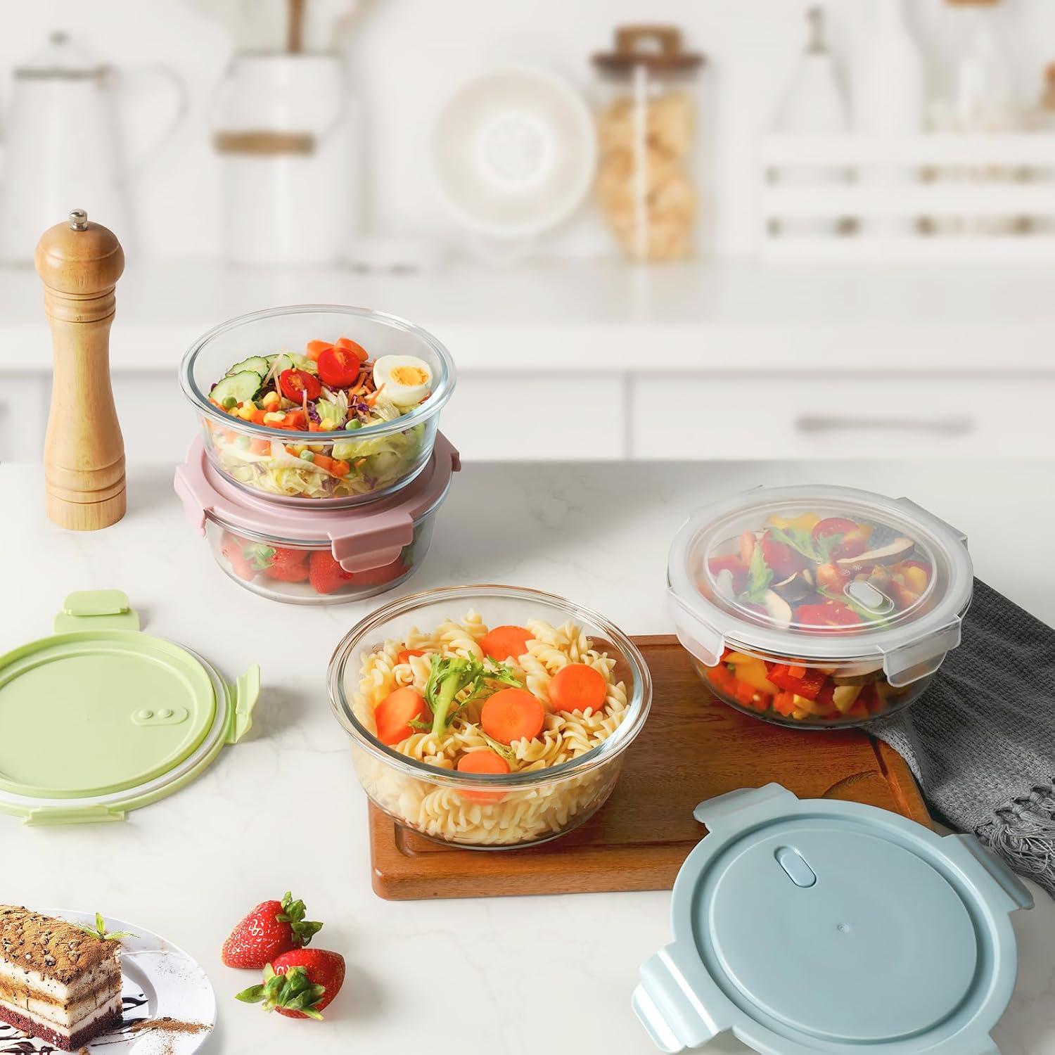 Juego de 4 Contenedores de Vidrio Freshmage 3.75 Tazas