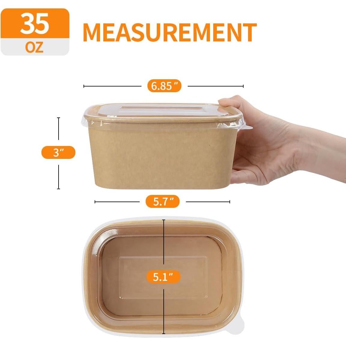 Contenedores de Comida Desechables Celel 35 oz - 50 Piezas