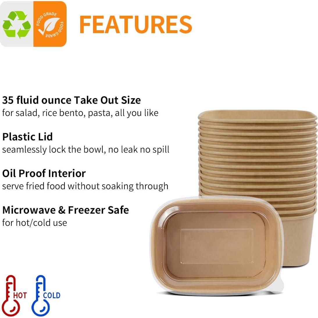 Contenedores de Comida Desechables Celel 35 oz - 50 Piezas