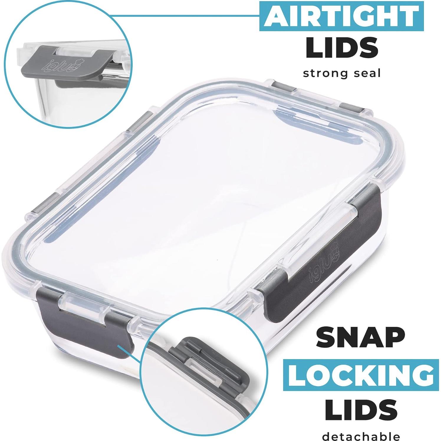 Contenedores de Almacenamiento de Comida Igluu 10 Piezas Vidrio 1050ml