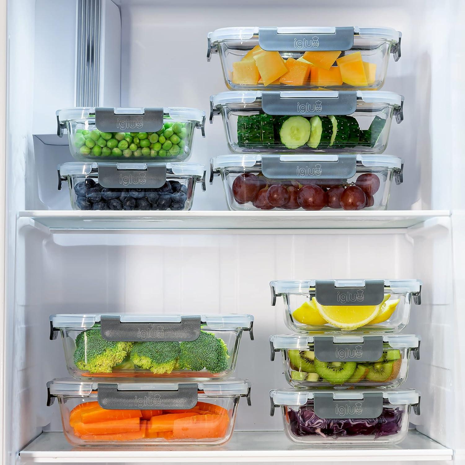 Contenedores de Almacenamiento de Comida Igluu 10 Piezas Vidrio 1050ml