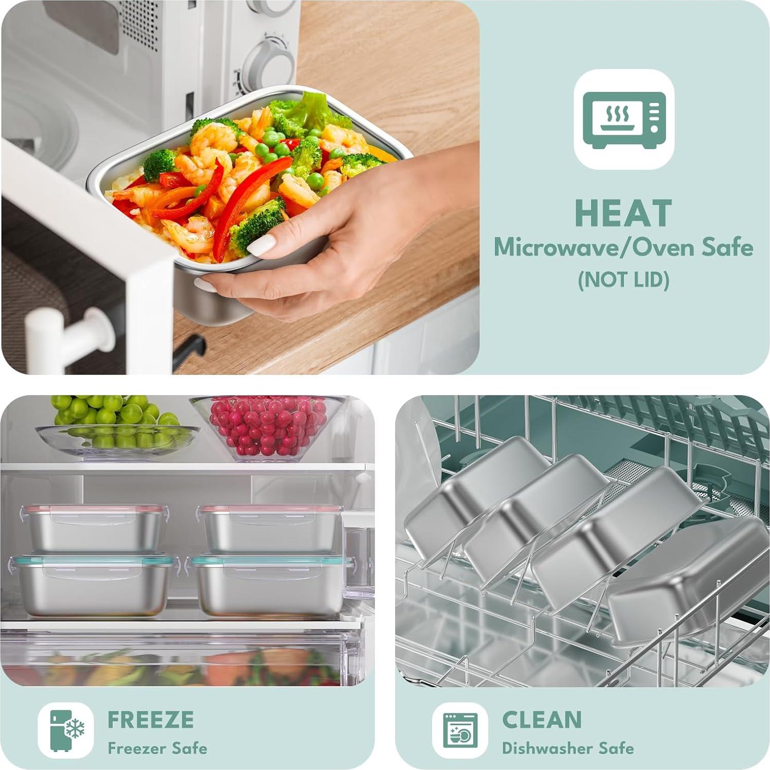 Juego de 8 Contenedores de Almacenamiento Fynova 41oz y 24oz