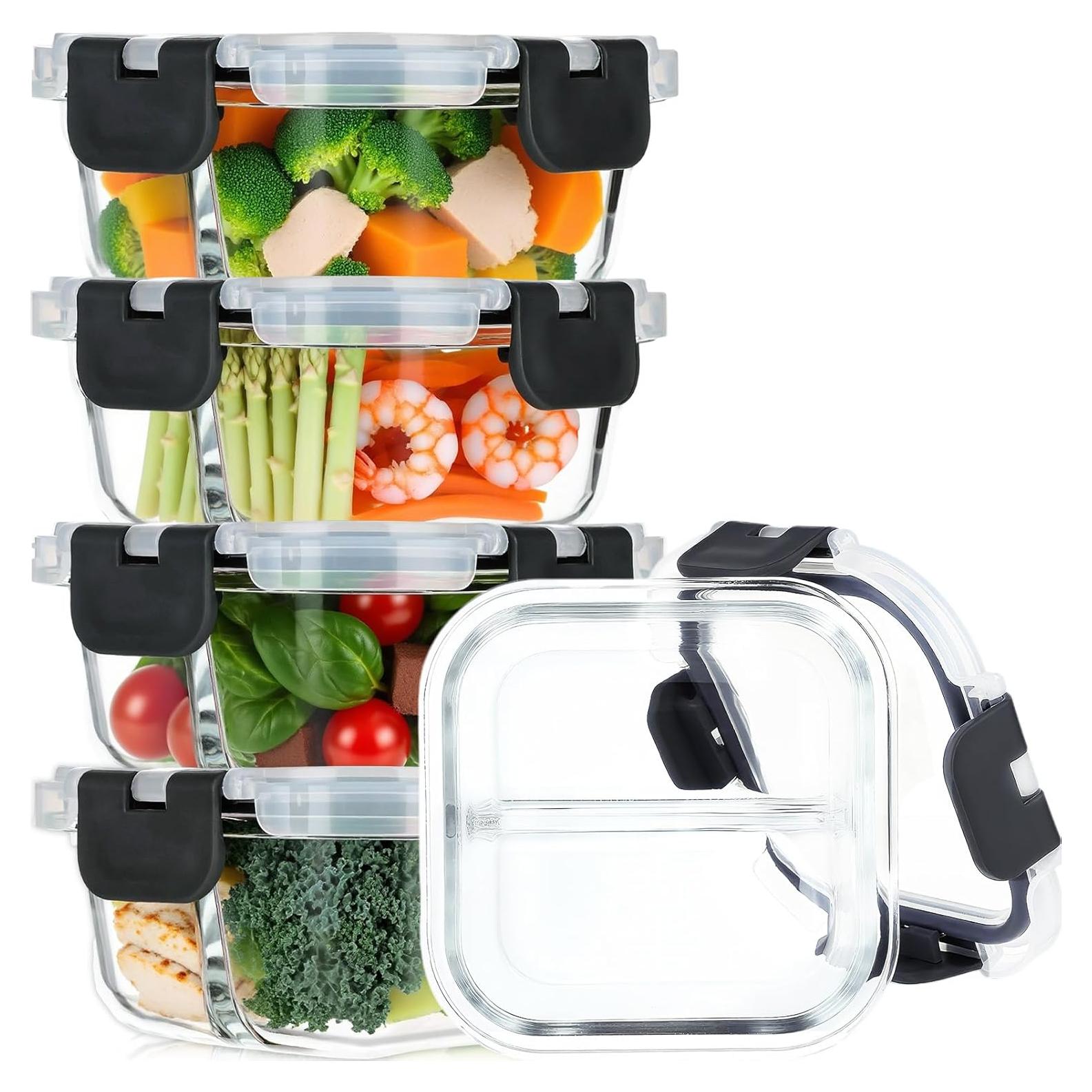 Paquete de 5 Contenedores de Comida Bariátrica ZUNKNOD 240 ml